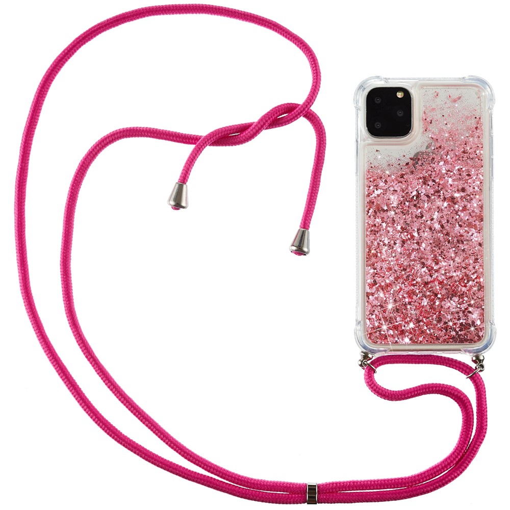 Glitter Powder Quicksand TPU Cover for iPhone 12 Pro/12 - Rose-1