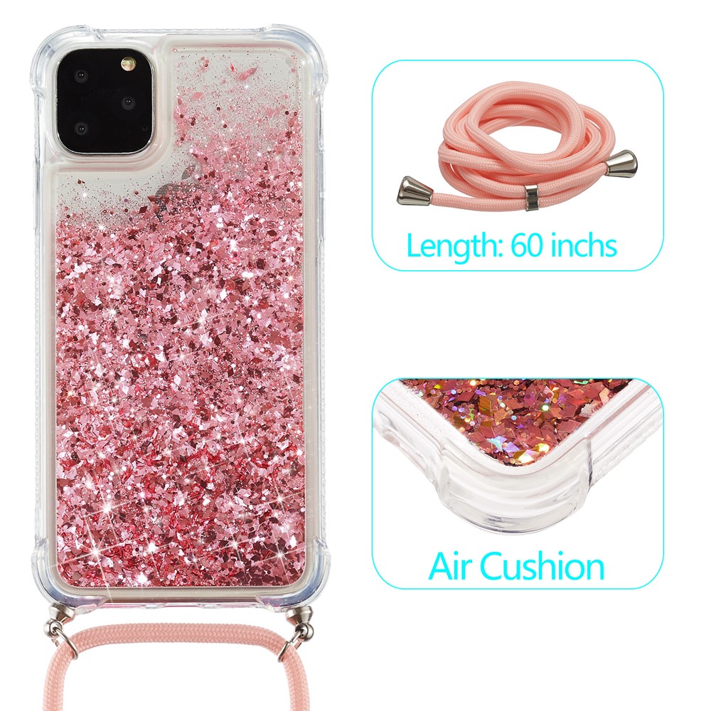 Glitter Powder Quicksand TPU Cover for iPhone 12 Pro/12 - Rose-2