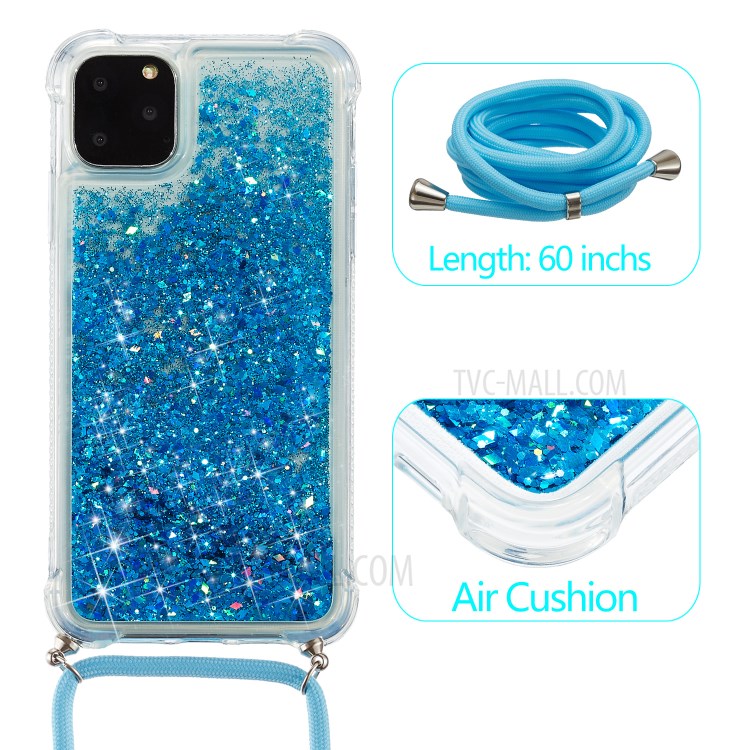Glitter Powder Quicksand TPU Cover for iPhone 12 Pro/12 - Blue-2