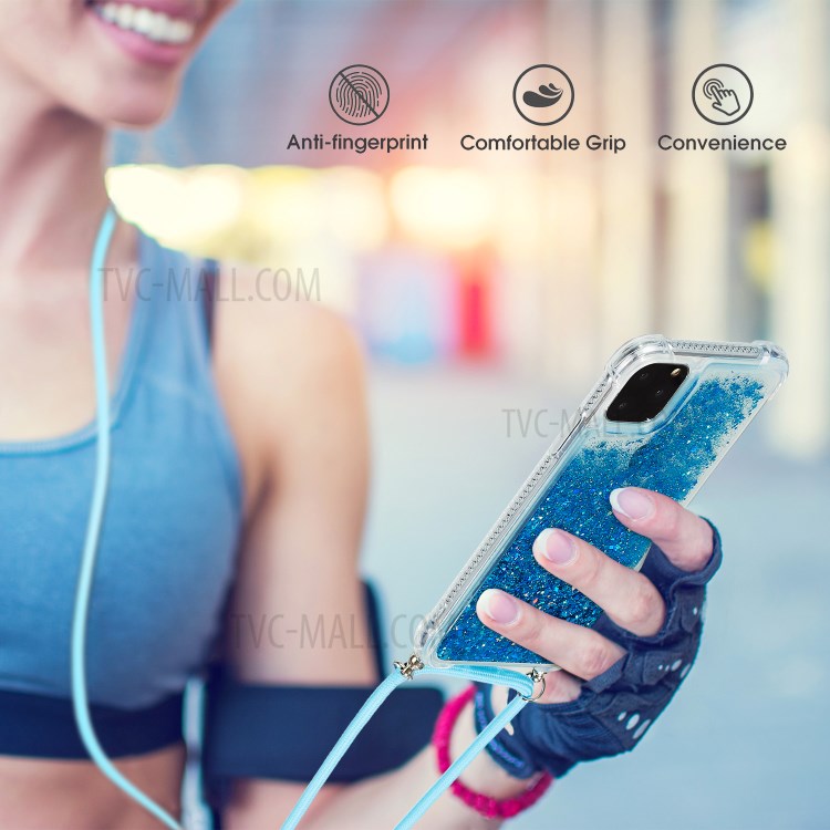 Glitter Powder Quicksand TPU Cover for iPhone 12 Pro/12 - Blue-5
