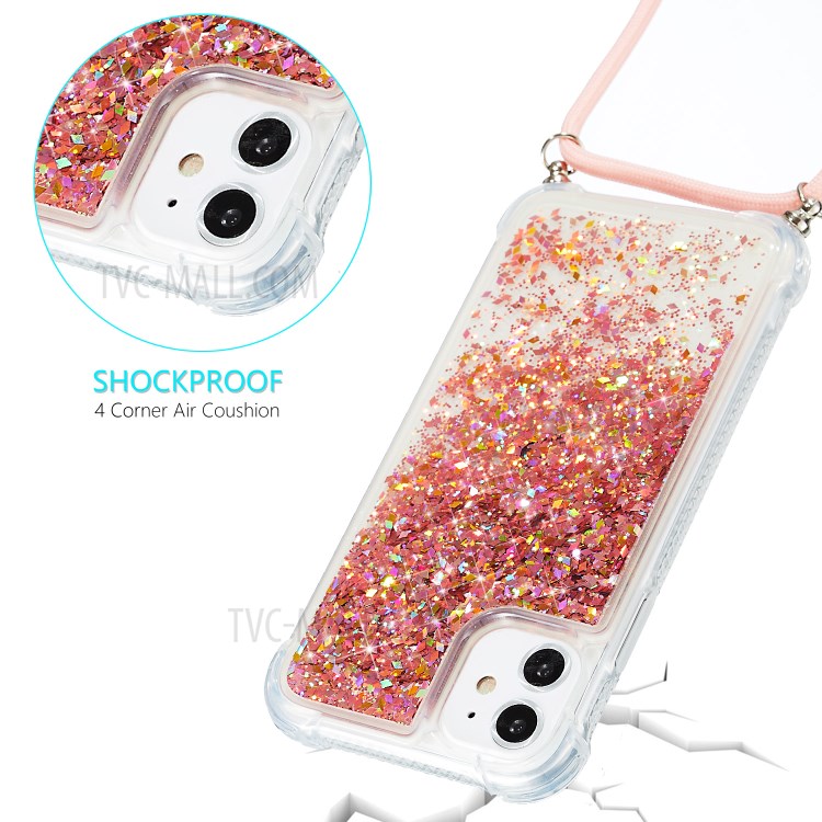 Quicksand Glitter Powder TPU Back Case for iPhone 12 mini - Orange-4