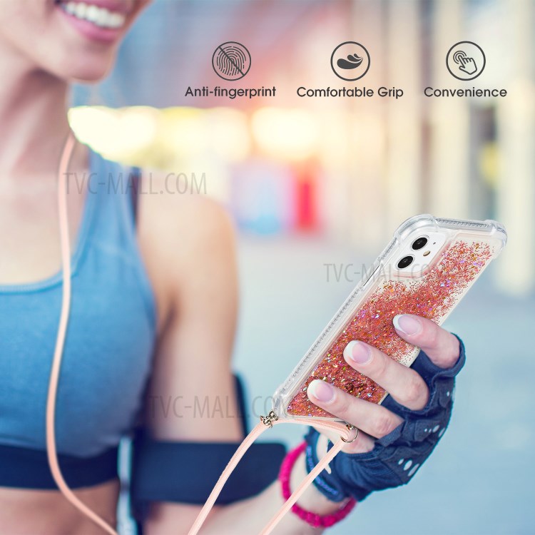 Quicksand Glitter Powder TPU Back Case for iPhone 12 mini - Orange-5