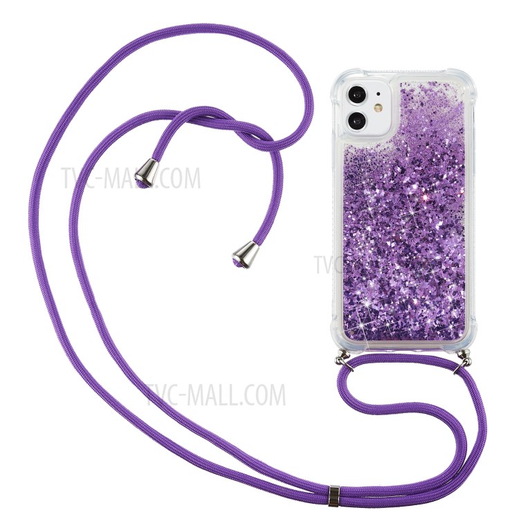 Quicksand Glitter Powder TPU Back Case for iPhone 12 mini - Purple-1