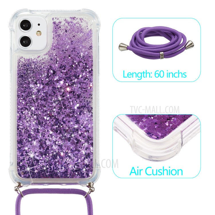 Quicksand Glitter Powder TPU Back Case for iPhone 12 mini - Purple-2