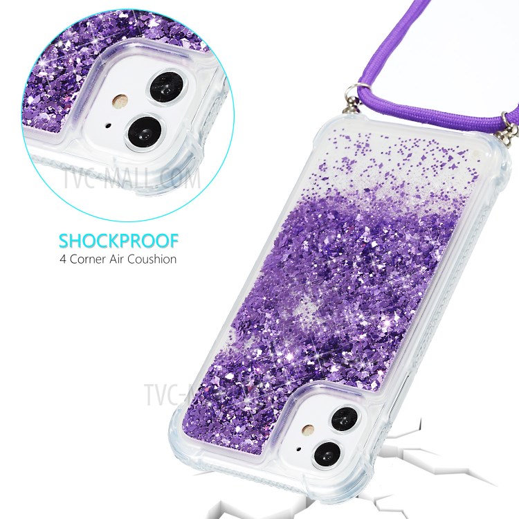 Quicksand Glitter Powder TPU Back Case for iPhone 12 mini - Purple-4