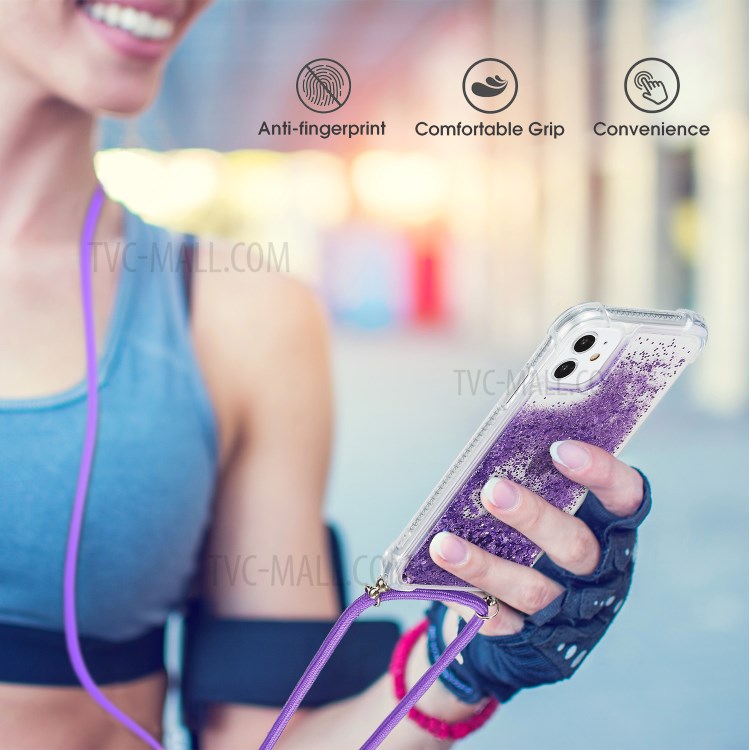 Quicksand Glitter Powder TPU Back Case for iPhone 12 mini - Purple-5