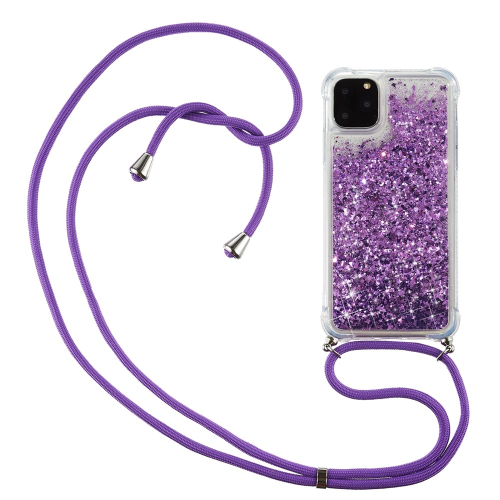 Glitter Powder Quicksand TPU Back Mobile Phone Case for iPhone 11 Pro Max 6.5 inch - Purple