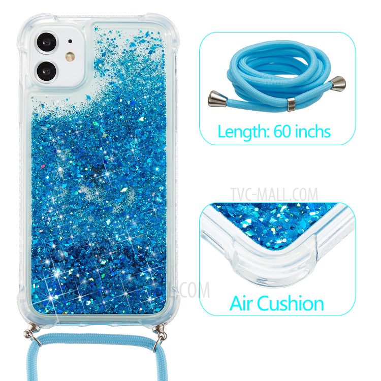 Glitter Powder Skin Quicksand Style TPU Back Unique Cell Phone Case for iPhone 11 6.1 inch - Blue-2
