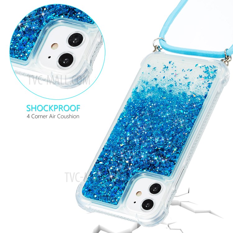 Glitter Powder Skin Quicksand Style TPU Back Unique Cell Phone Case for iPhone 11 6.1 inch - Blue-4