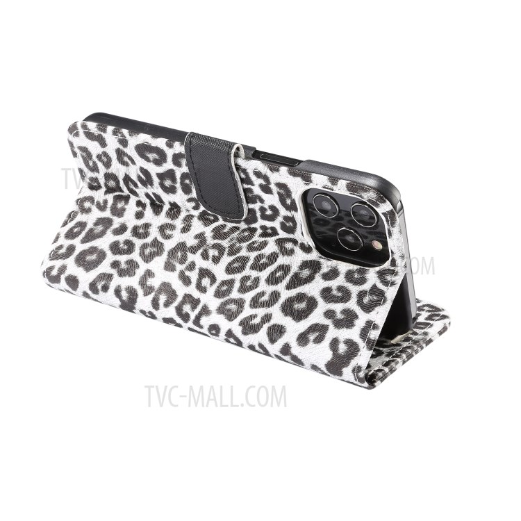 Leopard Pattern Wallet Stand Leather Phone Shell for iPhone 12 Pro Max 6.7-inch - White-5