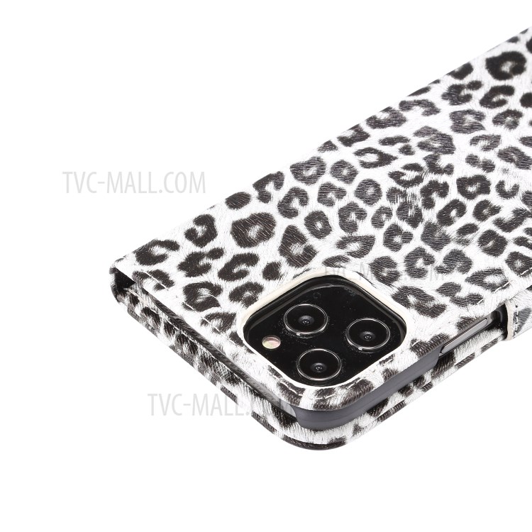 Leopard Pattern Wallet Stand Leather Phone Shell for iPhone 12 Pro Max 6.7-inch - White-7