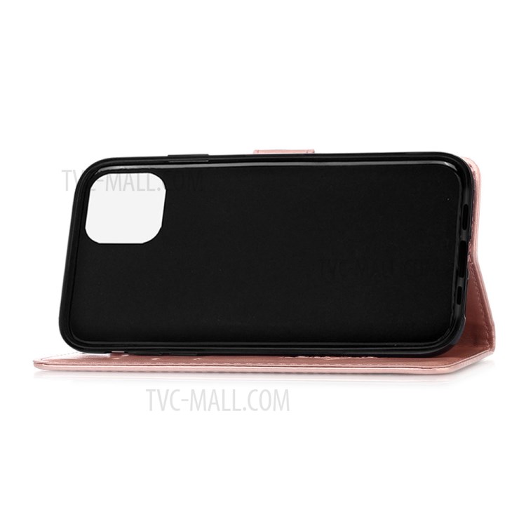 Dream Catcher Flower Imprinted Magnetic Leather Cover for iPhone 12 Pro/12 - Rose Gold-5