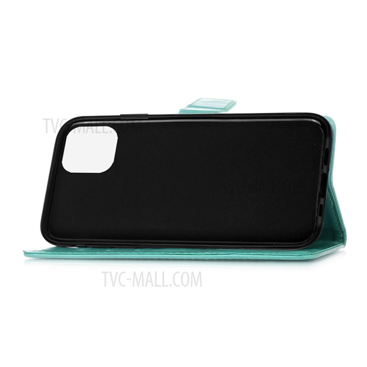 Imprinted Dream Catcher Flower Leather Shell for iPhone 12 mini - Green-5
