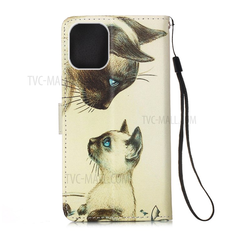 Pattern Printing with Wallet Leather Cover for iPhone 12 Pro/12 - Cats-3