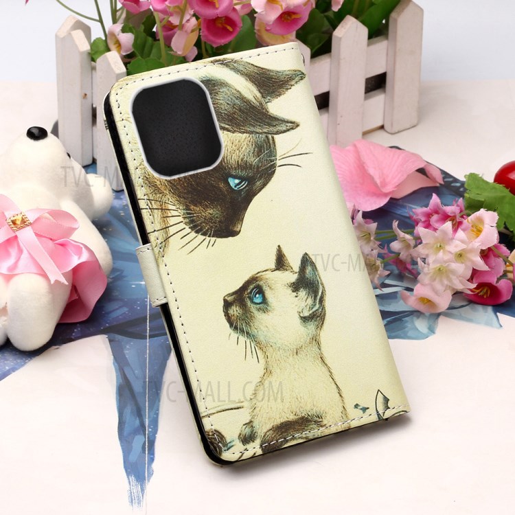 Pattern Printing with Wallet Leather Cover for iPhone 12 Pro/12 - Cats-7