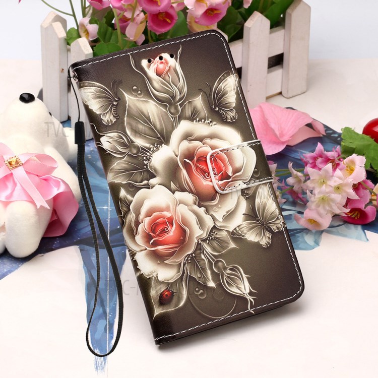 Pattern Printing with Wallet Leather Cover for iPhone 12 Pro/12 - Flower-6