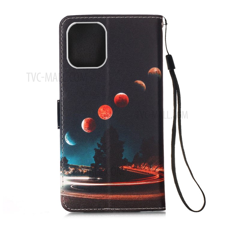 Pattern Printing with Wallet Leather Cover for iPhone 12 Pro/12 - Planets-3