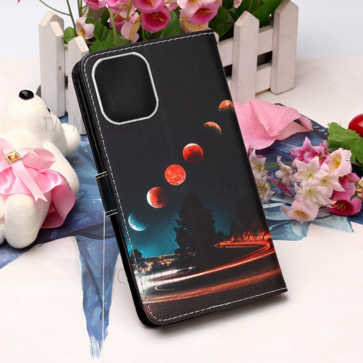 Pattern Printing with Wallet Leather Cover for iPhone 12 Pro/12 - Planets-7