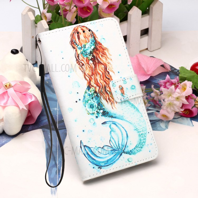Pattern Printing Stylish Leather Case for iPhone 12 Pro Max 6.7 inch - Mermaid-6
