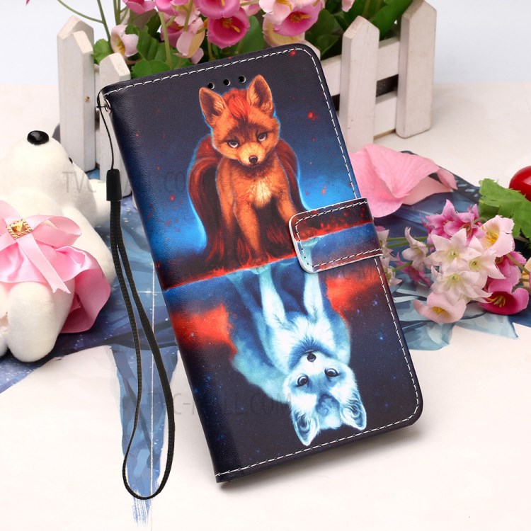 Pattern Printing Stylish Leather Case for iPhone 12 Pro Max 6.7 inch - Two Foxes-6