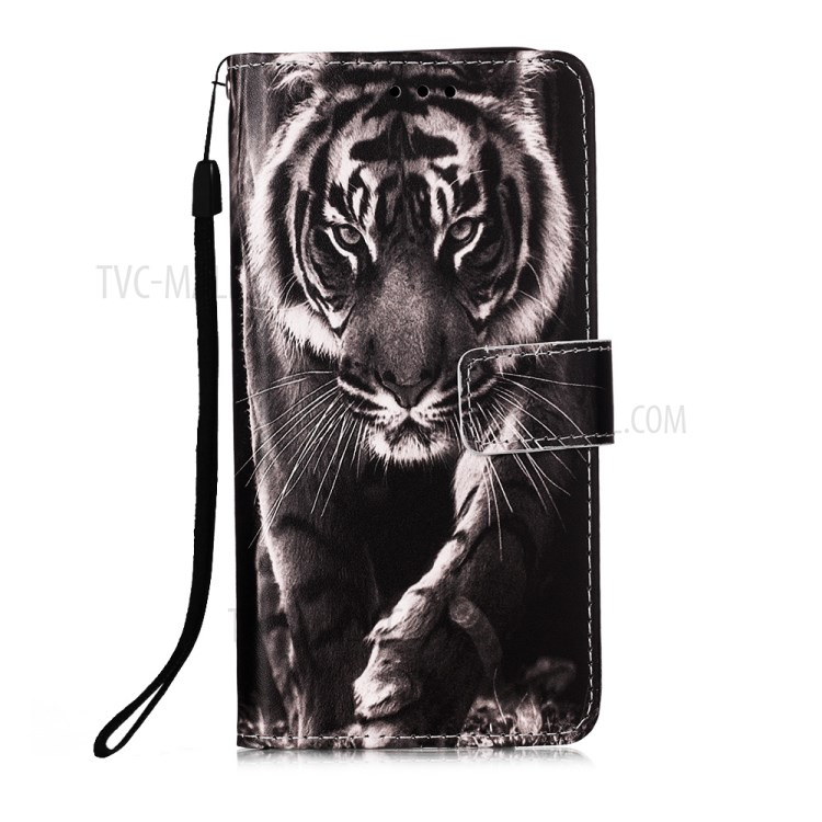 Pattern Printing Stylish Leather Case for iPhone 12 Pro Max 6.7 inch - Big Tiger-2