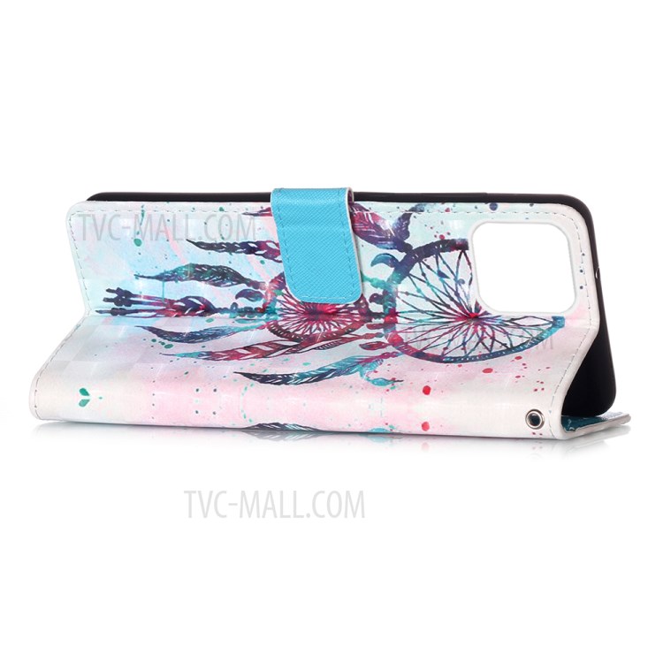 Pattern Printing PU Leather Cover Wallet Phone Case with Strap for iPhone 12 mini - Dream Catcher-5