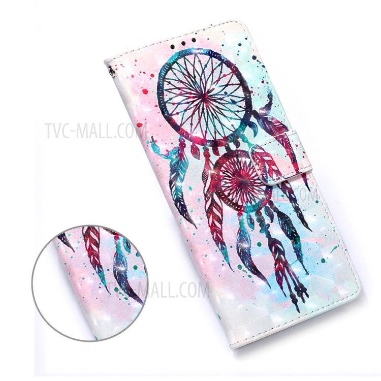 Pattern Printing PU Leather Cover Wallet Phone Case with Strap for iPhone 12 mini - Dream Catcher-6