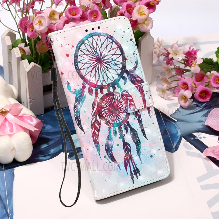 Pattern Printing PU Leather Cover Wallet Phone Case with Strap for iPhone 12 mini - Dream Catcher-7
