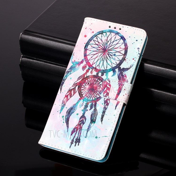 Pattern Printing PU Leather Cover Wallet Phone Case with Strap for iPhone 12 mini - Dream Catcher-9