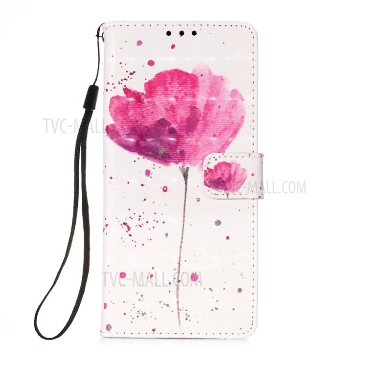 Pattern Printing PU Leather Cover Wallet Cell Phone Case with Strap for iPhone 12 Pro/12 - Vivid Flower-2