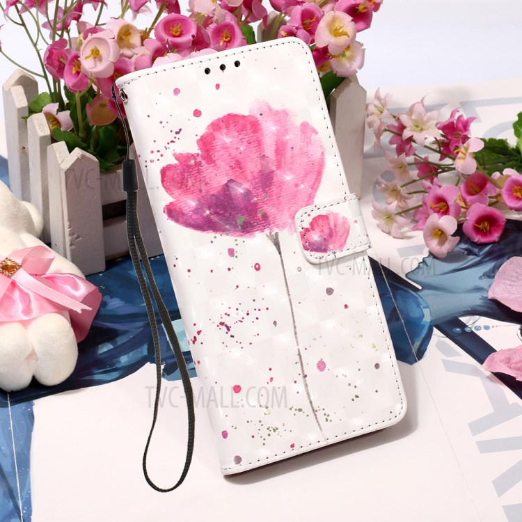 Pattern Printing PU Leather Cover Wallet Cell Phone Case with Strap for iPhone 12 Pro/12 - Vivid Flower-7