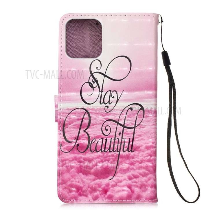 Pattern Printing PU Leather Cover Wallet Cell Phone Case with Strap for iPhone 12 Pro/12 - Stay Beautiful-3