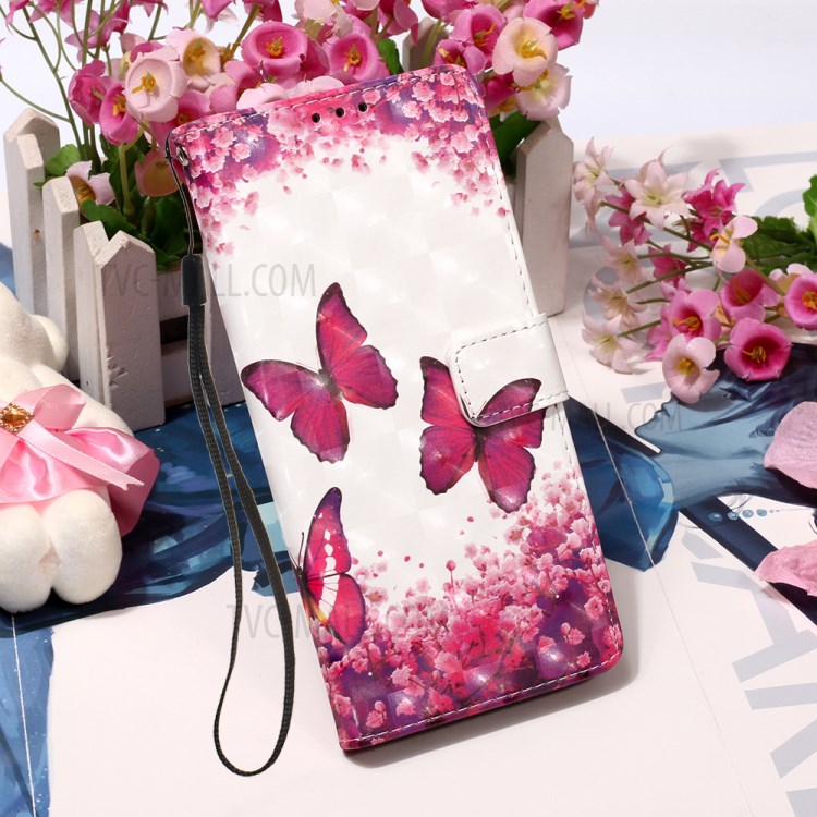 Patterned PU Leather Cover Wallet Cell Phone Case with Lanyard for iPhone 12 Pro Max 6.7 inch - Butterflies and Flowers-7
