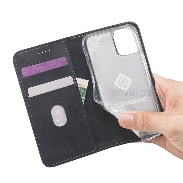 LC.IMEEKE LC-002 Series PU Leather Case Wallet Stand Cover for iPhone 12 mini - Black-8
