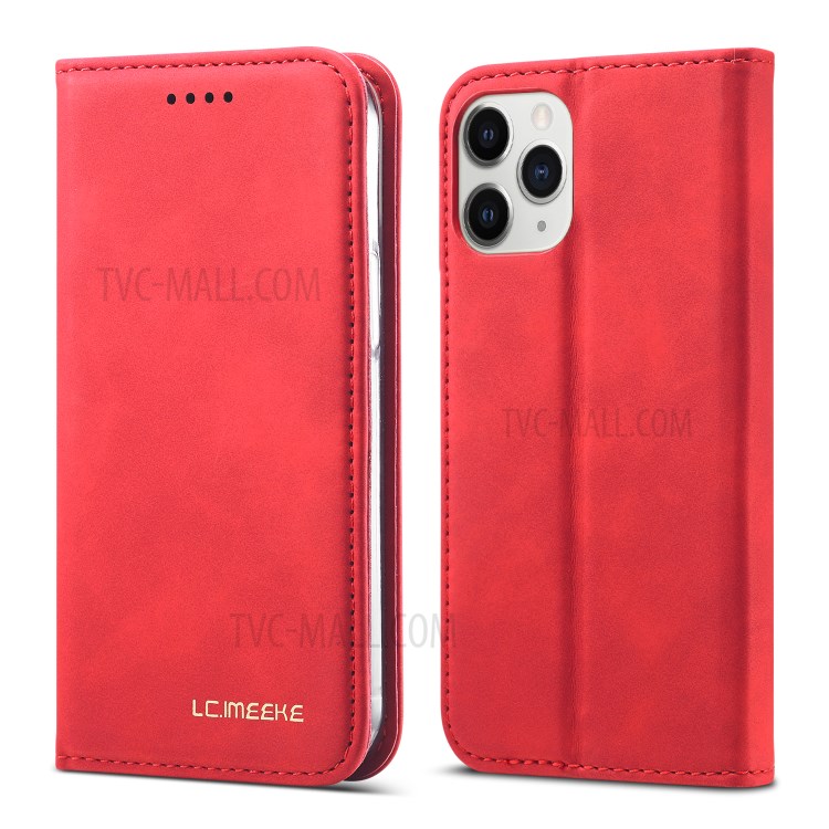 LC.IMEEKE LC-002 Series PU Leather Case Wallet Stand Cover for iPhone 12 mini - Red-1