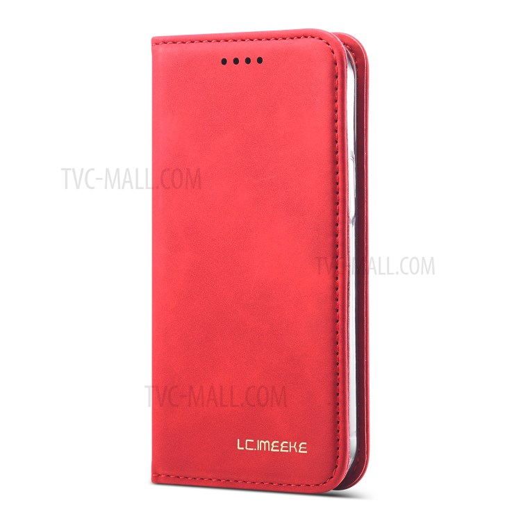 LC.IMEEKE LC-002 Series PU Leather Case Wallet Stand Cover for iPhone 12 mini - Red-2