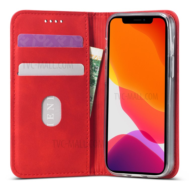 LC.IMEEKE LC-002 Series PU Leather Case Wallet Stand Cover for iPhone 12 mini - Red-4