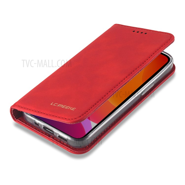 LC.IMEEKE LC-002 Series PU Leather Case Wallet Stand Cover for iPhone 12 mini - Red-7