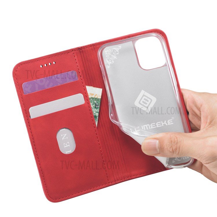 LC.IMEEKE LC-002 Series PU Leather Case Wallet Stand Cover for iPhone 12 mini - Red-8