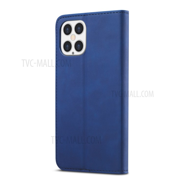 LC.IMEEKE LC-002 Series Magnet PU Leather Case Wallet Stand Cover for iPhone 12 Pro/12 - Blue-3