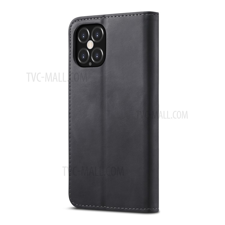 LC.IMEEKE LC-002 Series PU Leather Protector Wallet Stand Cover for iPhone 12 Pro Max 6.7 inch - Black-3