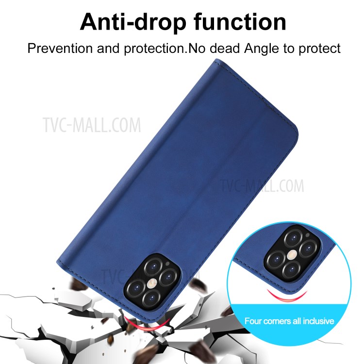 LC.IMEEKE LC-002 Series PU Leather Protector Wallet Stand Cover for iPhone 12 Pro Max 6.7 inch - Blue-10