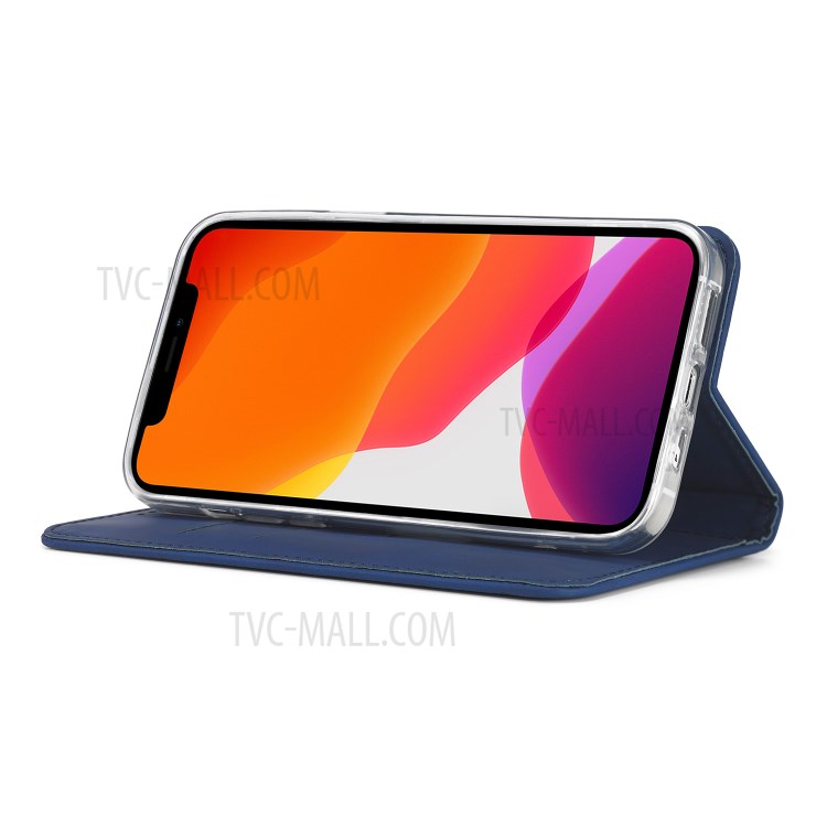 LC.IMEEKE LC-002 Series PU Leather Protector Wallet Stand Cover for iPhone 12 Pro Max 6.7 inch - Blue-6