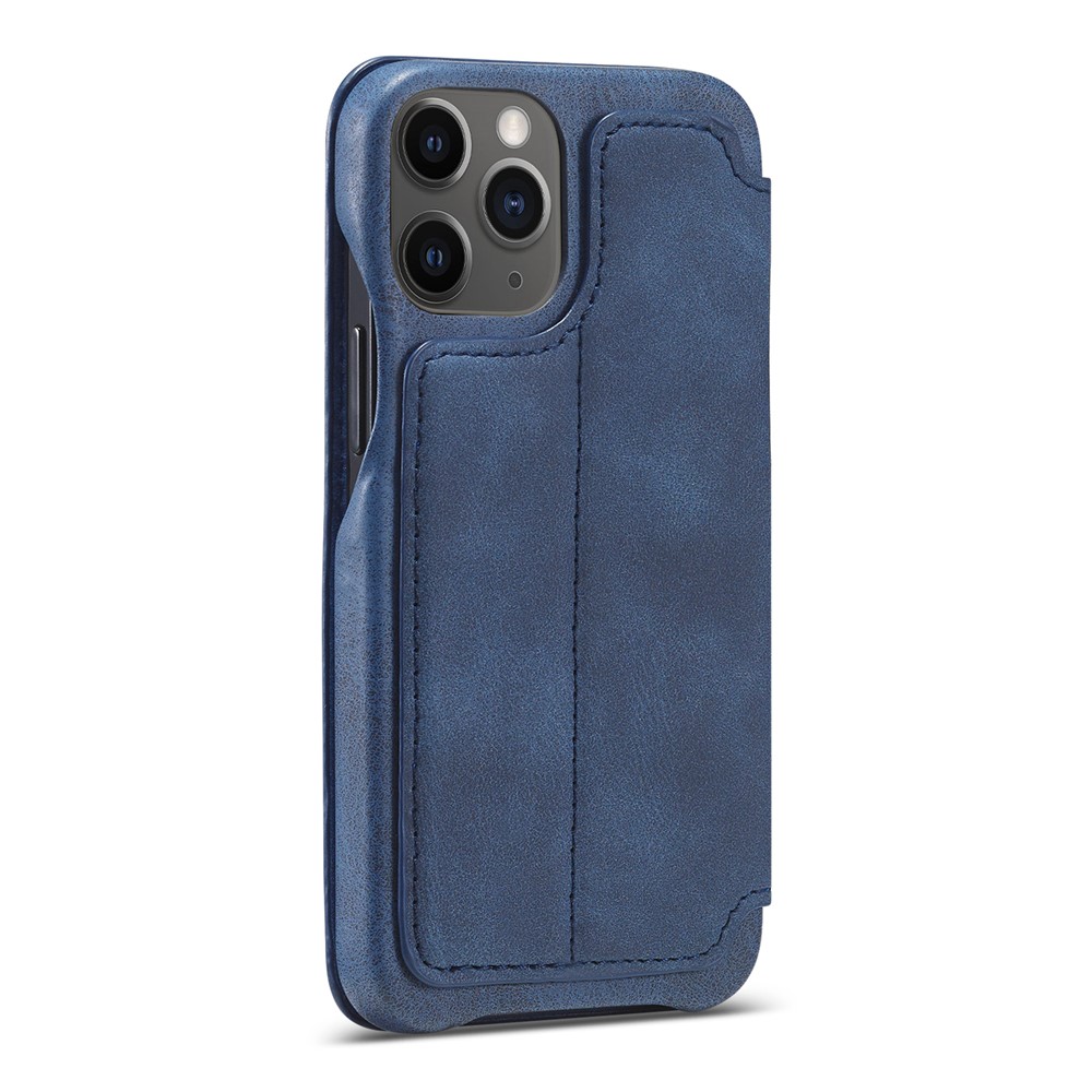 LC.IMEEKE Retro Style Stand Leather Phone Case with Card Holder for iPhone 12 mini - Blue-3