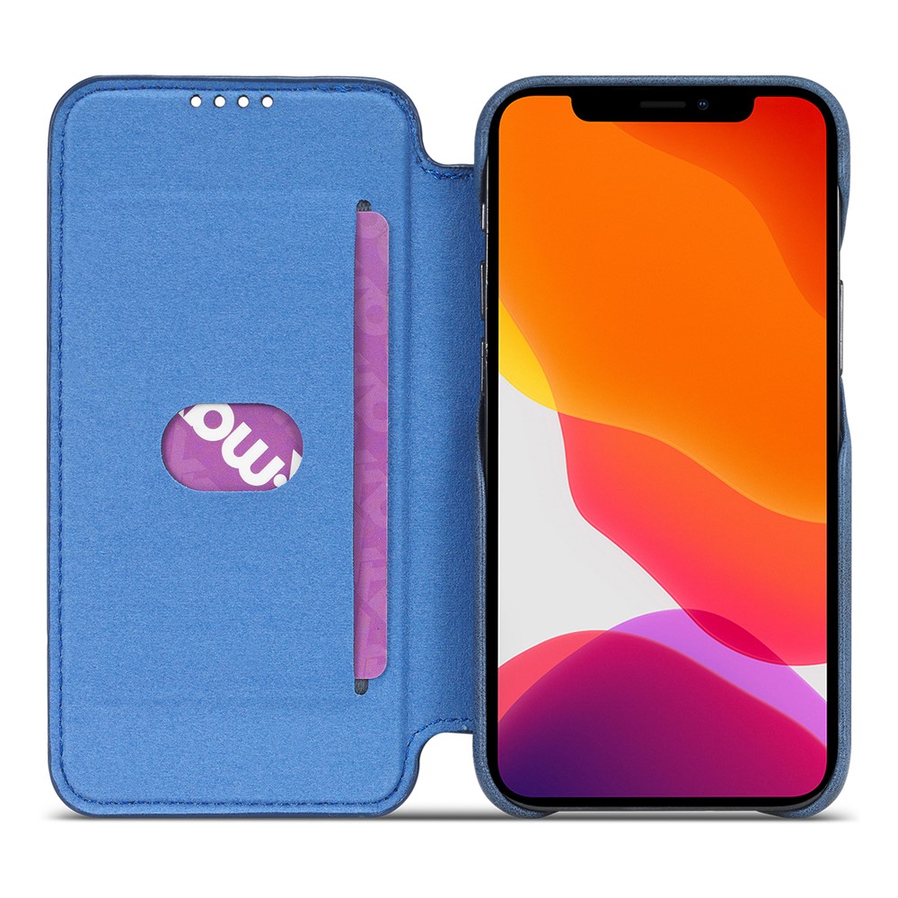 LC.IMEEKE Retro Style Stand Leather Phone Case with Card Holder for iPhone 12 mini - Blue-4