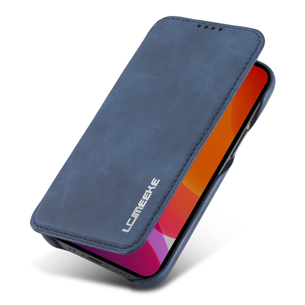 LC.IMEEKE Retro Style Stand Leather Phone Case with Card Holder for iPhone 12 mini - Blue-5