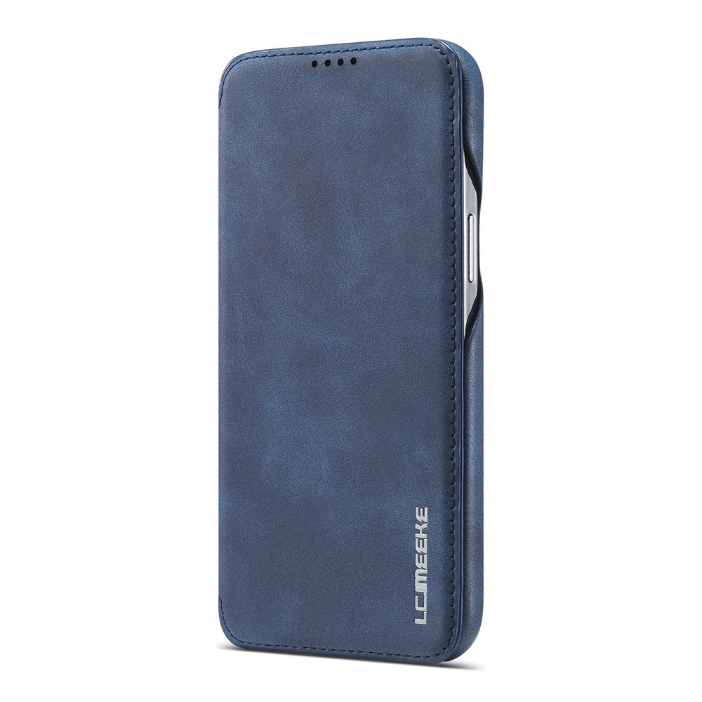 LC.IMEEKE Retro Style Protector Leather Phone Case with Card Holder for iPhone 12 Pro/12 - Blue-2