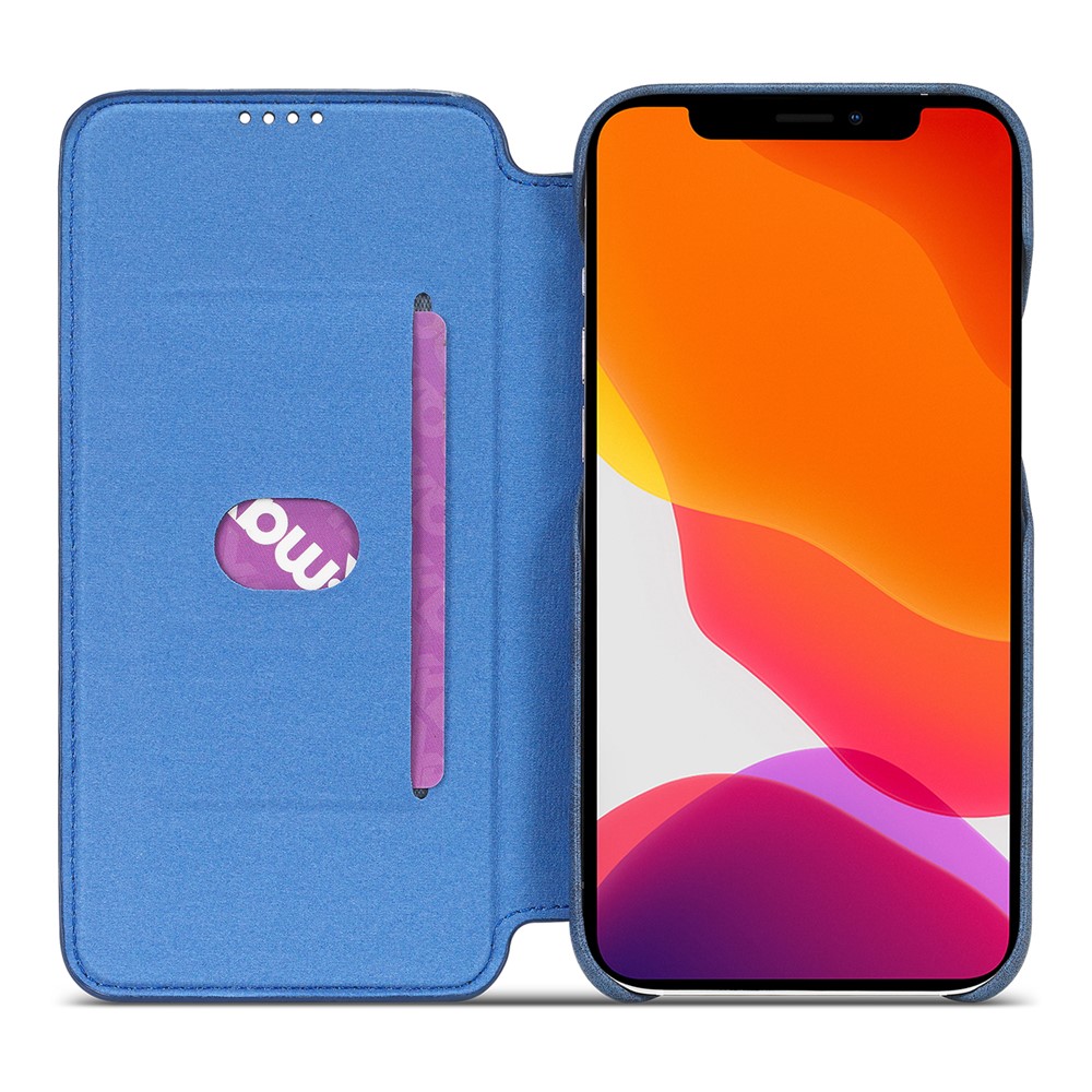 LC.IMEEKE Retro Style Protector Leather Phone Case with Card Holder for iPhone 12 Pro/12 - Blue-4