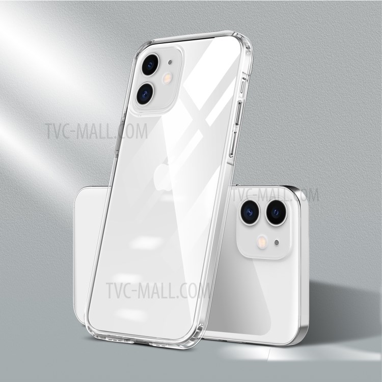 Transparent Shockproof Soft TPU Back Shell for iPhone 12 mini - Transparent Button