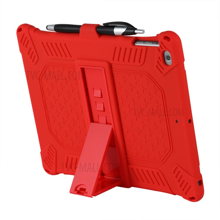 Tampa Comprimido De Silicone Com Estribo Lateral PC Com Alça De Ombro Para Capas De 9,7 Polegadas (2,018) / (2,017) / Ar Ipad (2013) - Vermelho-6